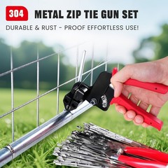 Cable Tie Tool Gun Kit Stainless Steel Zip Tie Cutter + 150 pcs Metal Zip Ties✅