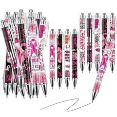 36 PCS Breast Cancer Awareness Pens Pink Ribbon Retractable Ballpoint Ink
