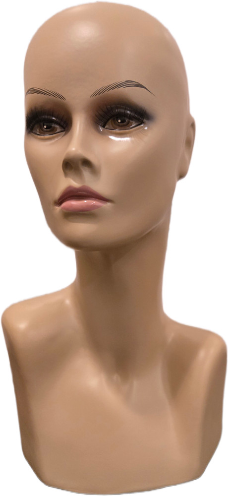 17″ Tall, Female Realistic Mannequin Head, Table Top Display, Hand painted (h23)