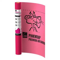 Pinkwrap Housewrap 3×75 ft Premium Air Barrier Moisture Resistant UV Durable
