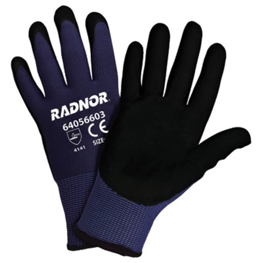 RADNOR X-Large 15 Gauge Nitrile/Micro-Foam Palm And Finger Coated Work Gloves
