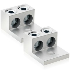 Blulu 4 Pack Dual Aluminum Ground Lug for 1/0 Gauge Wire