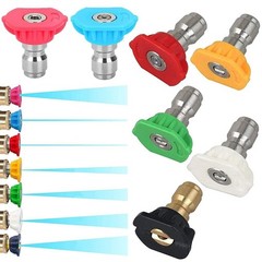 7 Pieces Pressure Washer Small, Red, Yellow, Green, White, Black, Blue, Pink