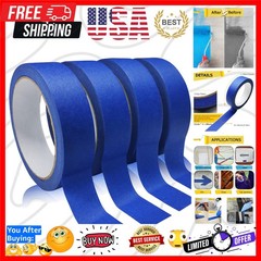 4 Rolls Painters Tape, Blue Tape, Masking Tape, Paint Tape for Multi-Purpose…