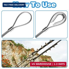 50 Pcs 1/16″ Wire Rope Thimbles M2 Cable Thimbles 304 Stainless Steel Thimble Ri