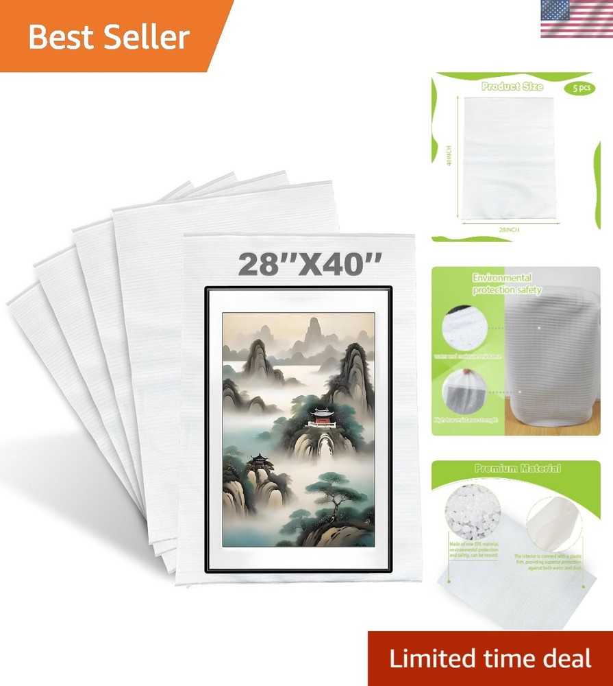 5 Cushioned Foam Pouches 28x40in – Essential Packing Supplies for Fragile Goods