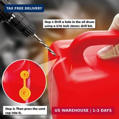 5-Pack Gas Can Vent Cap Kit – Yellow Vent Plugs for Old Style Fuel Jugs
