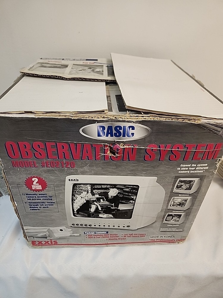 Exxis NEW OLD STOCK OBSERVATION SYSTEM MODEL #E02120 CAMERA & MONITOR