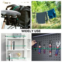 WORKPRO 24 Inch Bungee Cords with Hooks, 4 Pack Superior Rubber Heavy Duty Green