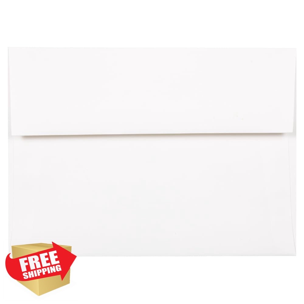 JAM Paper A7 Bright White Wove Envelopes 5 1/4 x 7 1/4 50pk