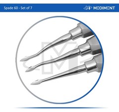 Set of 3 Dental Surgery Elevator Bernard Spade 60 Root Extraction