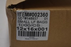 Lot of 1000 Small Lay Flat Bags 002360 12″ x 16″ x .001 Mil Clear Plastic