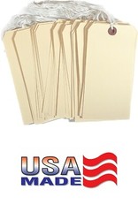 100 pcs 6 1/4″ x 3 1/8″ Size 8 Manila XL Large Pre-Strung Price Tags with String