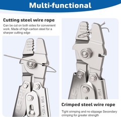 Wire Rope Crimping Tool, 1/16IN 66FT Stainless Steel Wire Rope Kit up to 2.2mm