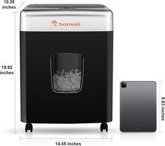 Bonsaii 120-Sheet Auto Feed Micro Cut Paper Shredder P-4 30min 6 Gal