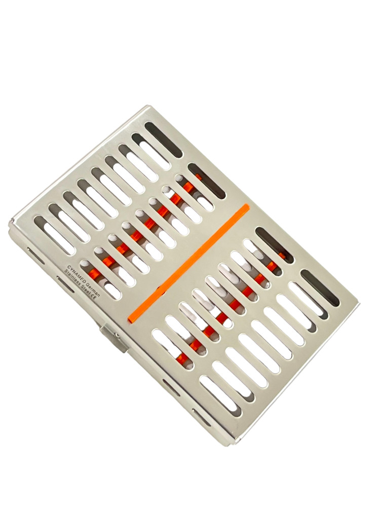 NEW GERMAN DENTAL AUTOCLAVE STERILIZATION CASSETTE RACK BOX FOR 7 INSTRUMENT-OR