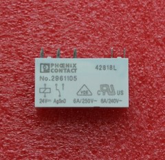NO.2961105 Phoenix Contact Power Relay 5 Pins 6A 250VAC 24VDC(Pack of 10)