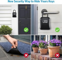 Key Lock Box for Outside-Combination Lockbox for House Key-Portable/Wall Mounted