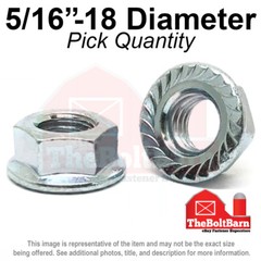5/16″-18 Grade 5 Serrated Flange Whiz Lock Nuts Coarse Thread Zinc (Pick Qty)