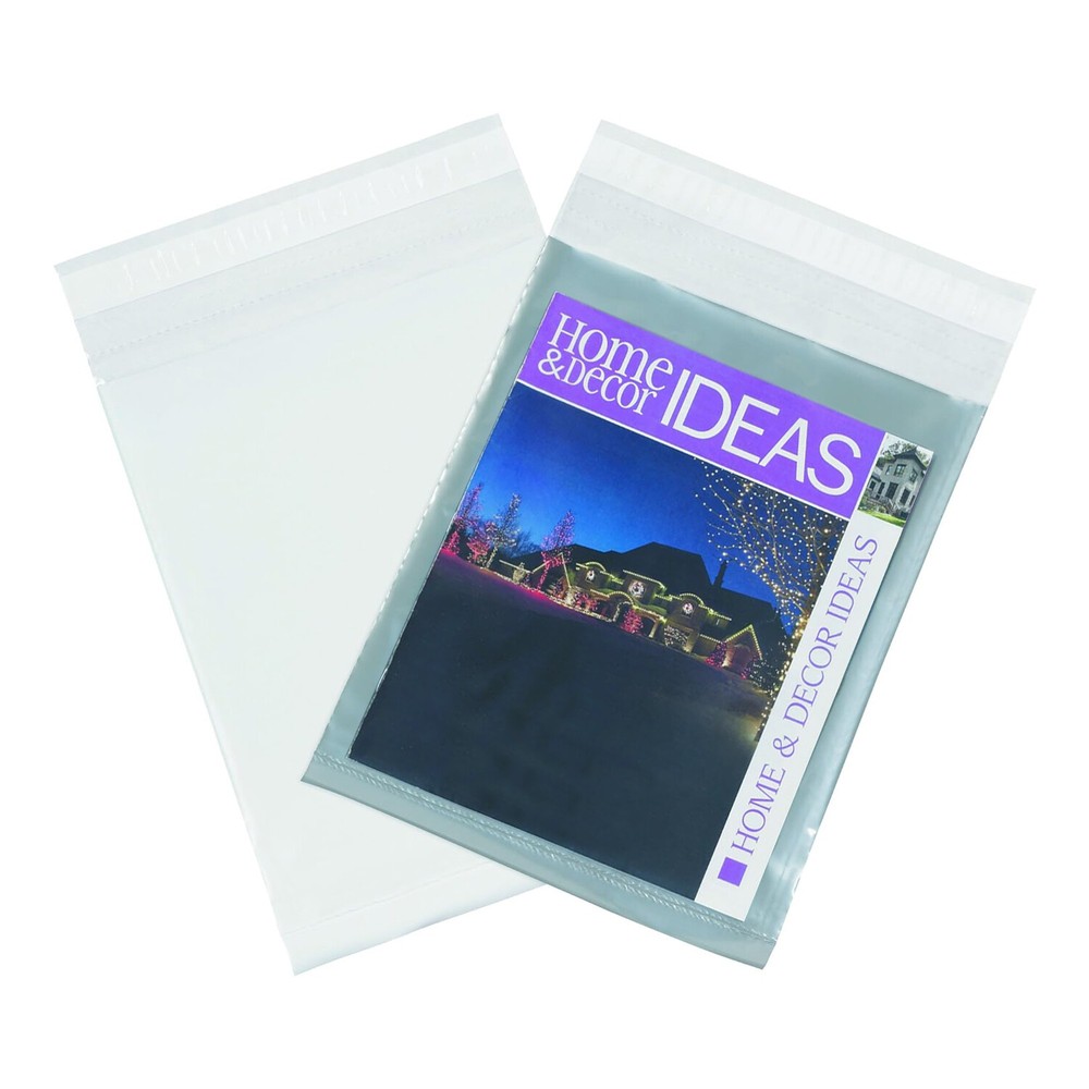 100-2000 Clear View Poly Mailers 2.5 Mil Water Resistant Self-Seal Envelopes