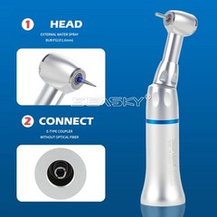 10 Dental Low Speed Handpiece 1:1 Contra Angle Push Button fit FG 1.6mm Burs USA