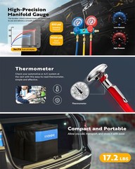 Air Vacuum Pump HVAC AC Air Tool 3,5CFM 1/4hp + Manifold Gauge Set with Case