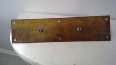 SOLID Satin BRASS Door Pull Plate Handle 14″ x 3-1/2″ w Back Plate