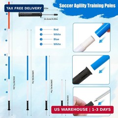 6 Pcs Pole Bending Poles for Horses with Bag, 6FT Adjustable Poles Training Equi