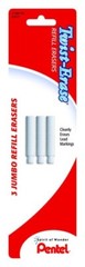 Pentel E-10 Eraser Refill Lot/4 Twist Erase Mechanical Pencil 3pc Office School