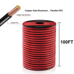 12Gauge 100FT Electrical Wire Cable 2 Conductors Red Black Cable Hookup LED L…