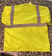 Men’s Neon Green Safety Polyester Work Jacket Size 2 XL