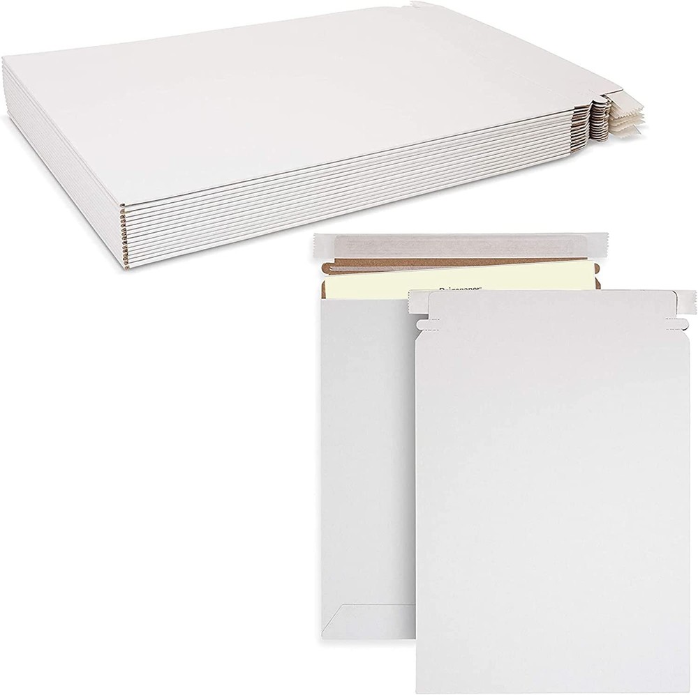 MT Products White Hard Stay Flat Mailing Envelopes 11″ x 13.5″ – Pack of 15