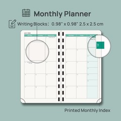 2026 2027 Pocket Planner Purse Size Academic Hourly Soft Cover Brown 3.5×6.5