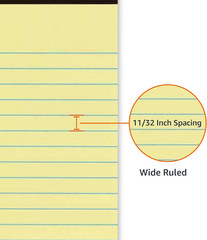Amazon Basics Wide Ruled Lined Writing Pads, 8.5″ X 11.75″, Canary, 12-Pack of 5