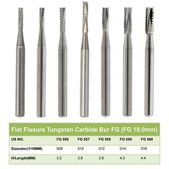 Prima Wave Dental Carbide Burs High Speed FG 19mm / Surgical FGOS FG SL 557 25mm
