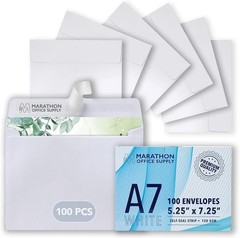 Standard 5.25 x 7.25 Inch A7 Envelopes – 100 Pack with Satisfaction Guarantee