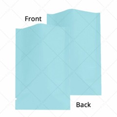 Many Sizes for Matte Blue Flat Foil Mylar Open Top Pouch Bag w/Tear Notches