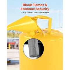 Uimoso 5 Gallon Type I Yellow Safety Diesel Can with Flame Arrester and Funnel