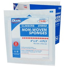 Non-woven Sponges Sterile/Disposable 4×4 4Ply, 7444, Dukal (3 Packs)