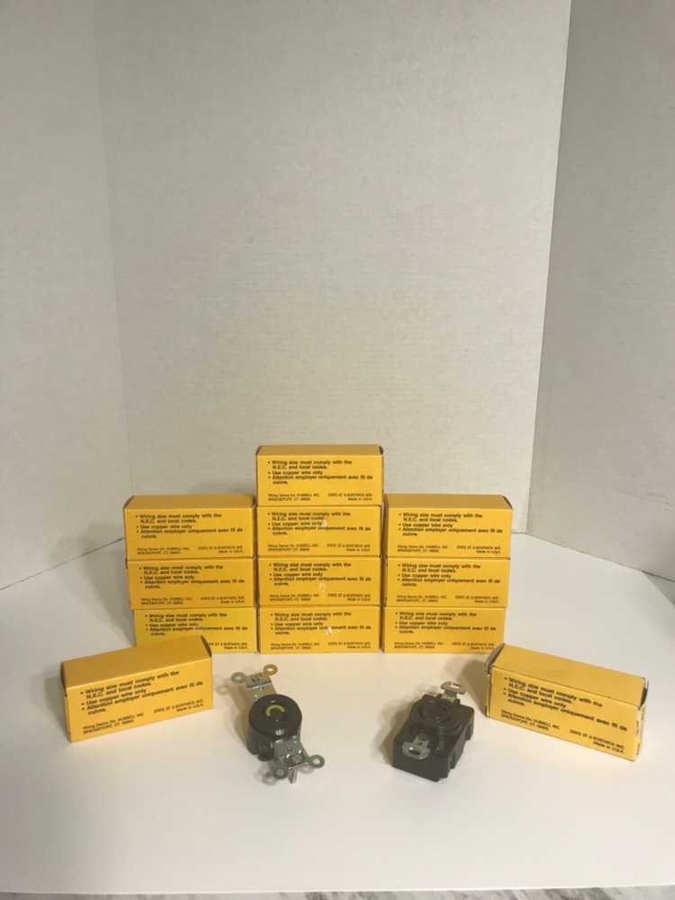 Vintage New Open Box Hubbell Inc #4710 Single Receptacle 15A X 11 20A X 1