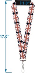 Buckle-Down Lanyard-1.0″-United Kingdom Flags 22″ x 1″ Multicolor