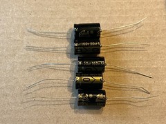 5pc Electrolytic Capacitor Axial 2000hr +105℃ RoHS 50uF 160V φ13x21mm Supertech