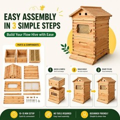 Beehive Starter Kit Automatic Honey Seep Bee Hive + 7 Pcs Auto Frames Cedarwood