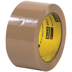 2″ x 55 yds. Tan 3M 371 Carton Sealing Tape 1.9 Mil 6 PACK