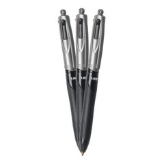 BIC 4-Color Grip Retractable Ball Pens, Medium Point, 12-Count Pack