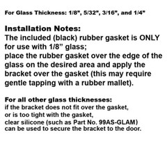 3″ Chrome Frameless Shower Door U-Channel Magnet for 1/8″,5/32″,3/16″,1/4″ Glass