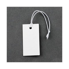 500 PLAIN WHITE Blank Price TAGS Paper 1-1/4″ with Elastic String ~ Inventory