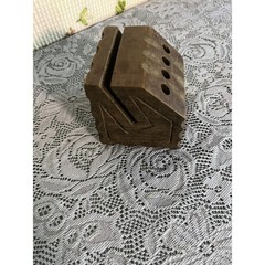 Vintage Hand Carved Wood Desk Pen Pencil Holder Organizer with Card Slot Folk