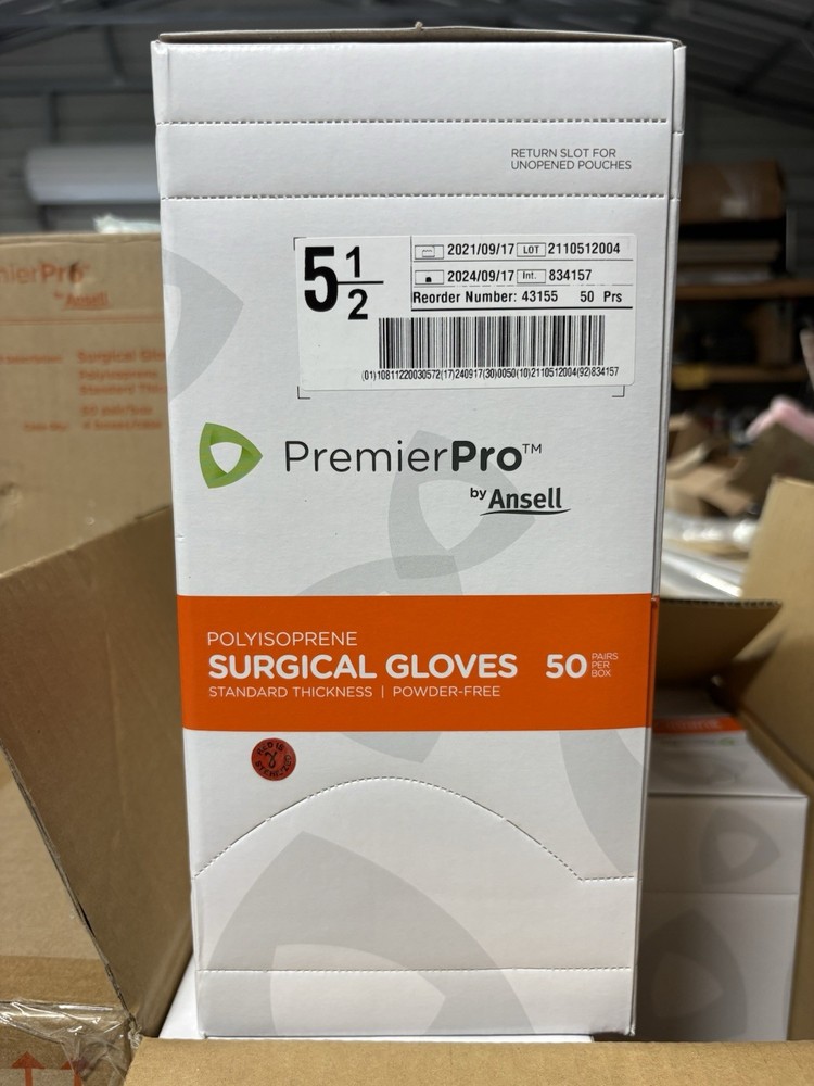 Case of 50 PAIR Ansell Premier Pro Polyisoprene Surgical Gloves 5 1/2 *See Date