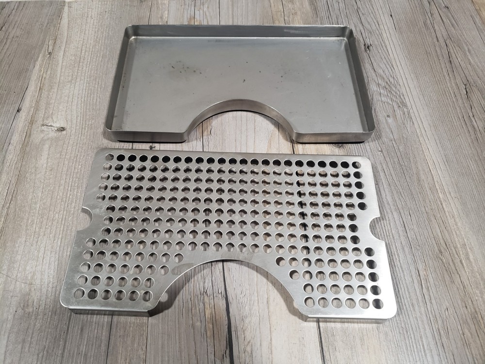 12″ x 7″ Kegerator Tower Cutout Drip Tray Stainless Steel Removable Grate